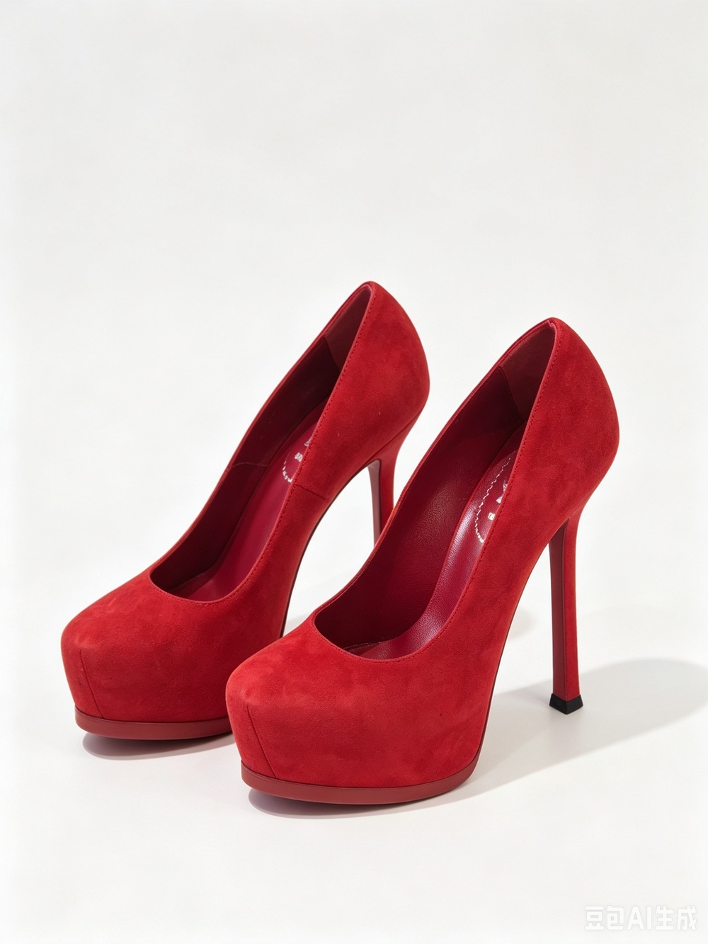 Saint Laurent Red Suede Tribute Two Platform Pumps